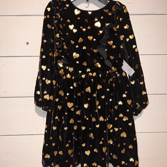 Pippa & Julie Girls' Foil Heart Velvet Dress- Size 2T - Picture 6 of 6